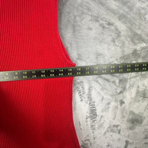 Chico’s Red Ribbed Turtleneck Sweater Tank - Picture 5 of 5